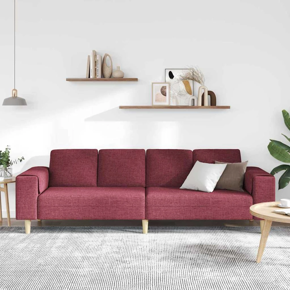 Svetainės sofa Vyno raudona 250 x 77 x 76 cm Poliesteris
