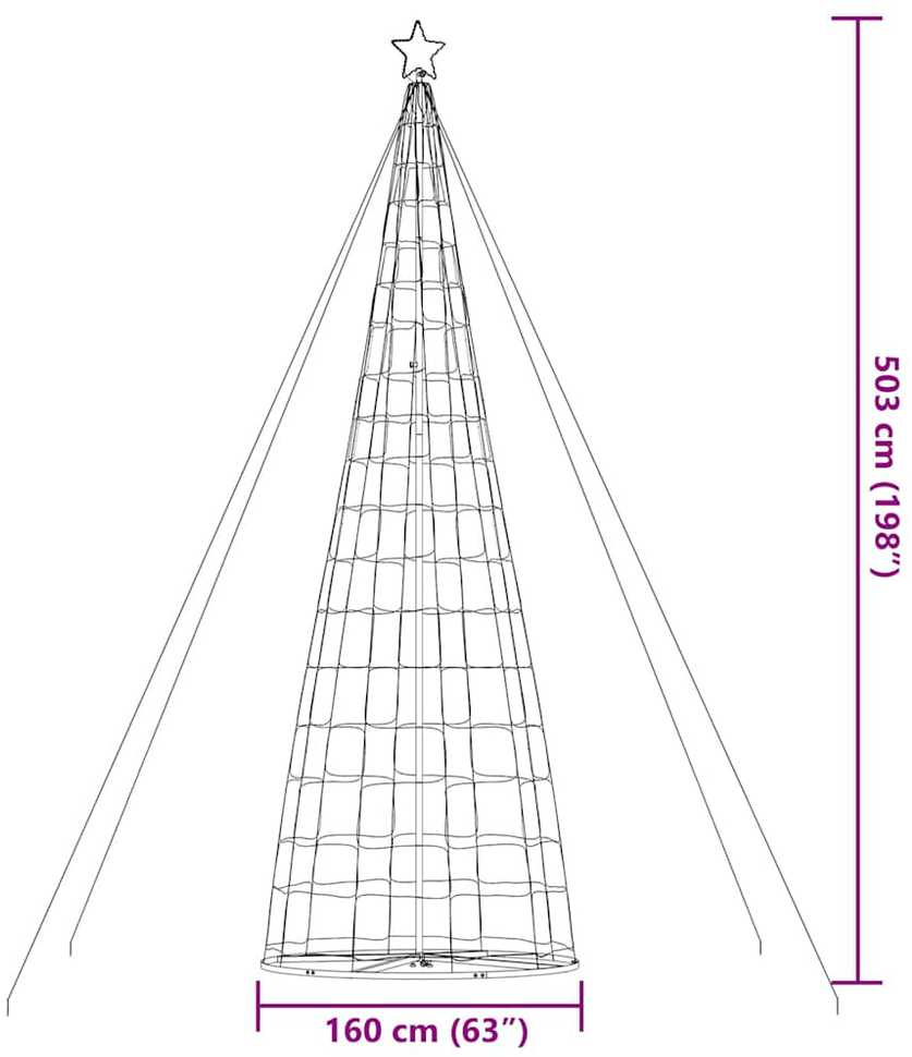 LED Kalėdų eglutė 1534 LED Spalvingi 500 cm