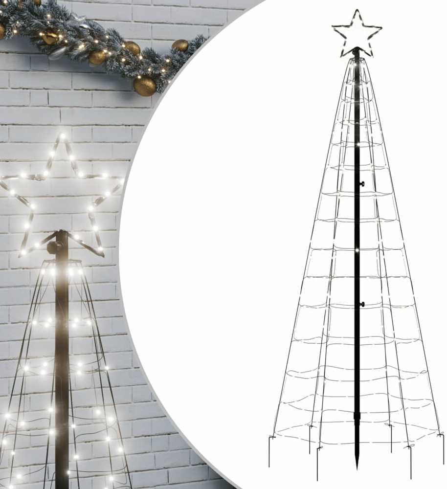Šviečianti Kalėdų eglutė, 180cm, 220 šaltų LED, kūgio formos