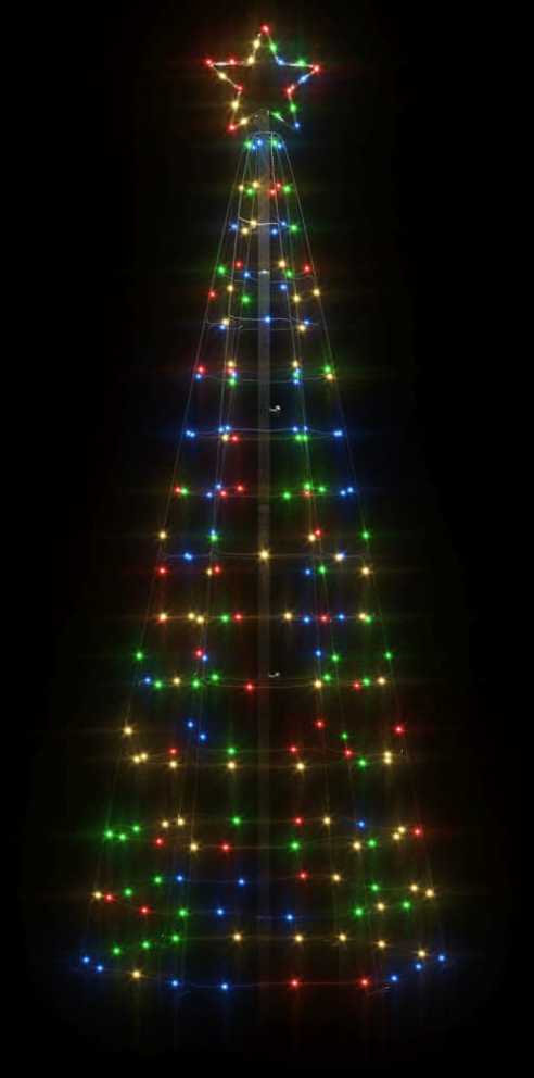 Šviečianti Kalėdų eglutė, 180cm, 220 spalvotų LED, kūgio formos