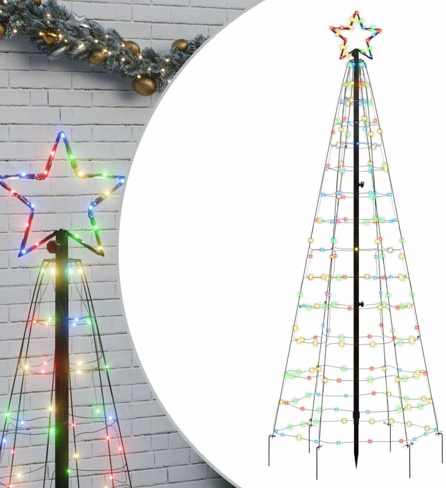 Šviečianti Kalėdų eglutė, 180cm, 220 spalvotų LED, kūgio formos