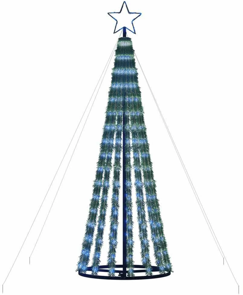 Šviečianti Kalėdų eglutė, 180cm, 275 mėlynos LED, kūgio formos