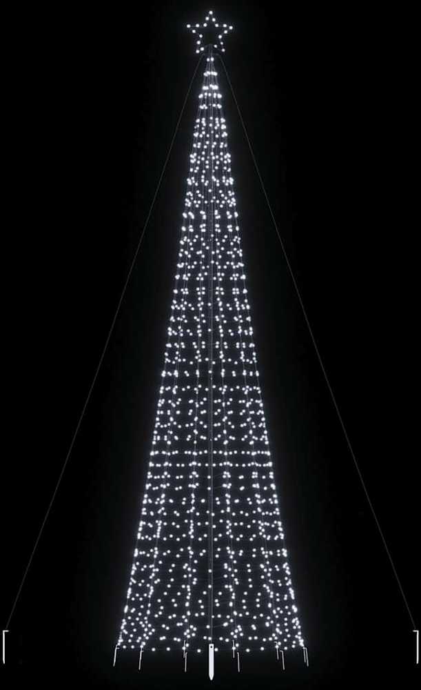 LED Kalėdų eglutė su smaigaliais 1534 LED Šaltai Balta 500 cm