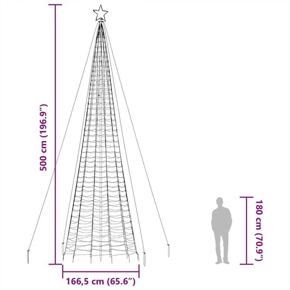 LED Kalėdų eglutė su smaigaliais 1534 LED Šiltai balta 500 cm