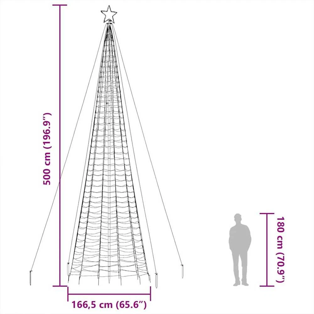 LED Kalėdų eglutė su smaigaliais 1534 LED Mėlyna 500 cm