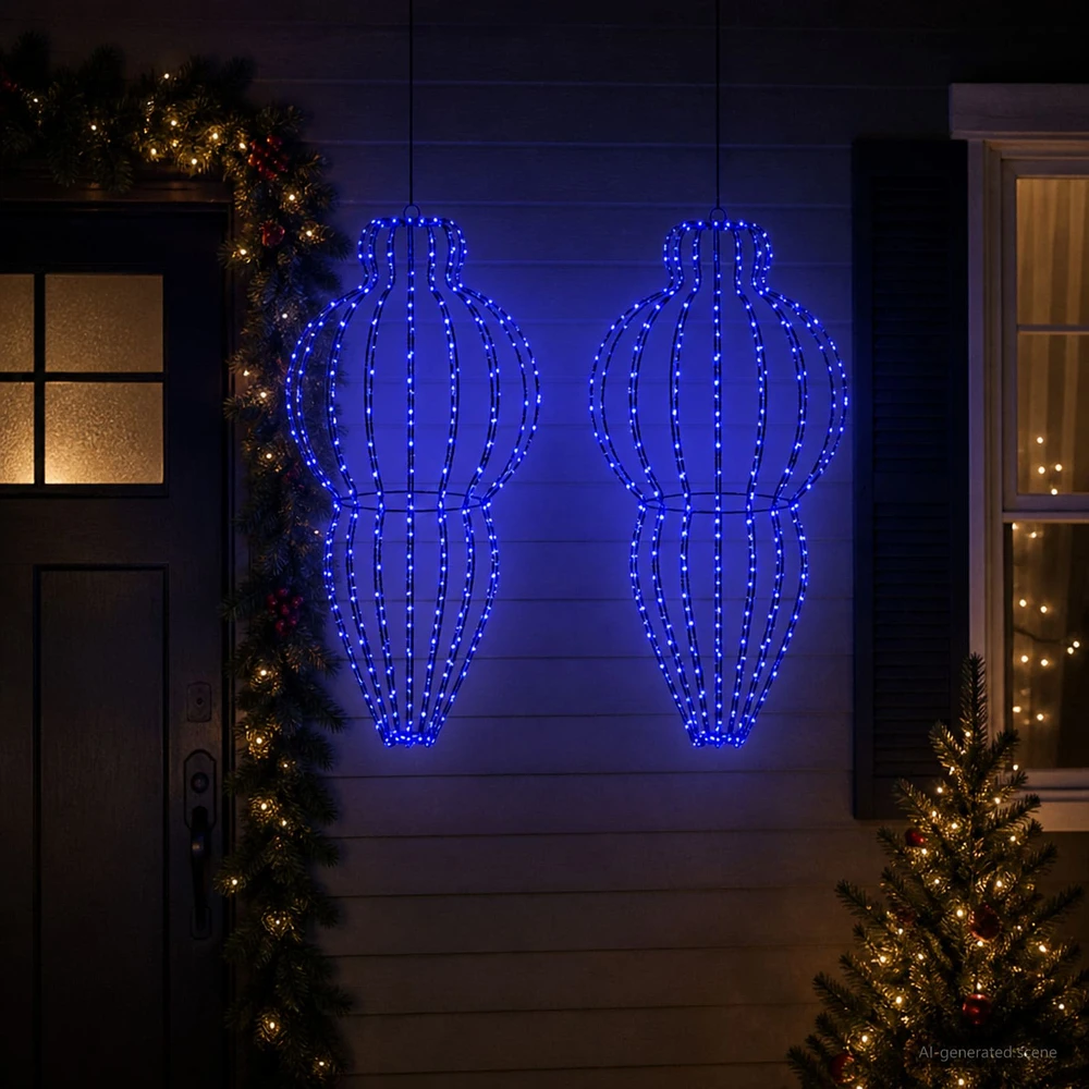 Šviečiantis kalėdinis dekoras 2 vnt. 640 LED Mėlyna