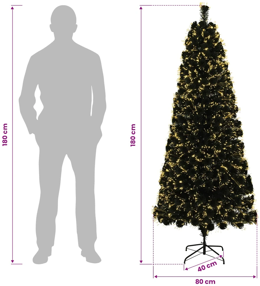 Šviesolaidinė kalėdinė eglutė 180 cm 24 LED Šilta balta PVC