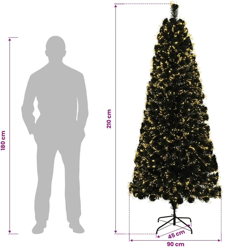 Šviesolaidinė kalėdinė eglutė 210 cm 24 LED Šilta balta PVC