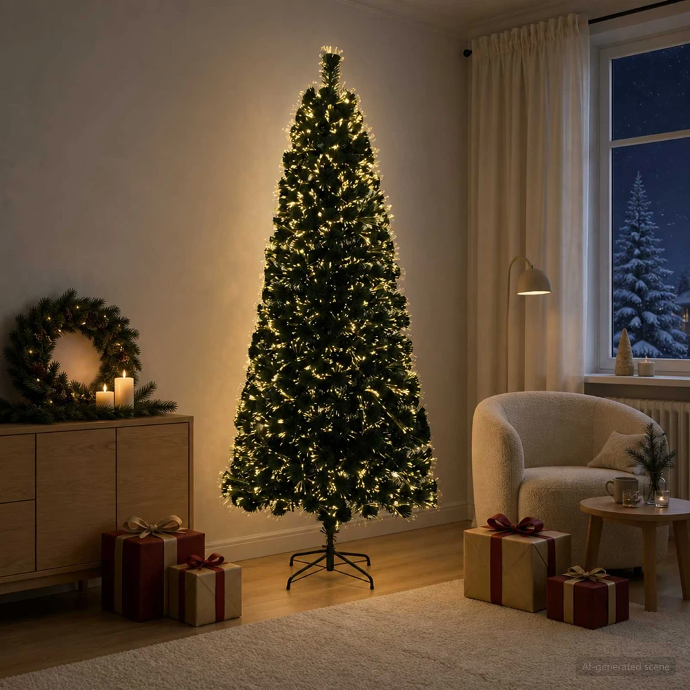 Šviesolaidinė kalėdinė eglutė 210 cm 24 LED Šilta balta PVC