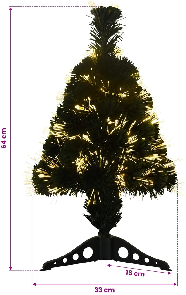 Šviesolaidinė kalėdinė eglutė 64 cm 12 LED Šilta balta PVC
