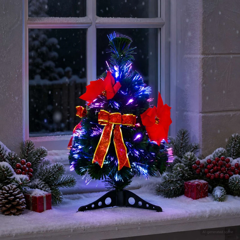 Šviesolaidinė Kalėdų eglutė 64 cm 12 LED Įvairių spalvų PVC
