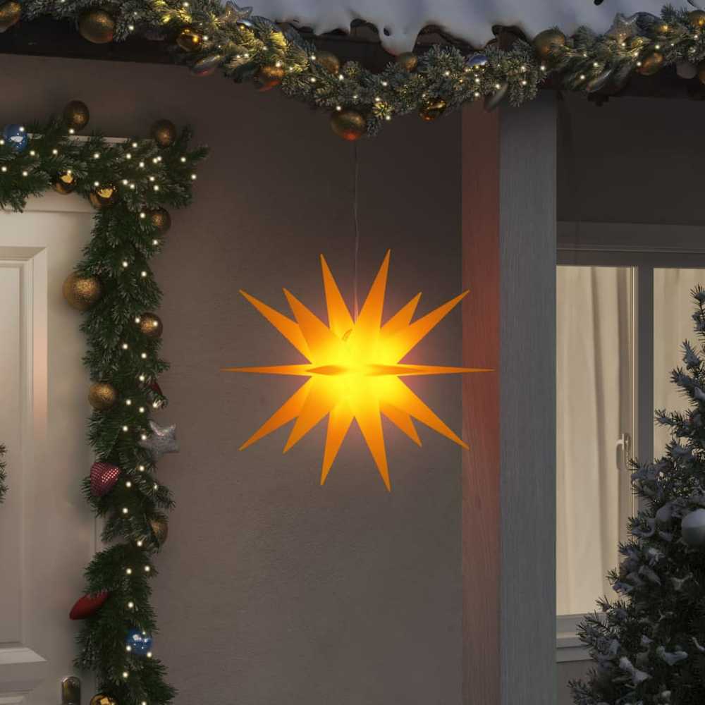 Kalėdiniai šviestuvai su LED, 3vnt., geltoni, 57cm, sulankstomi