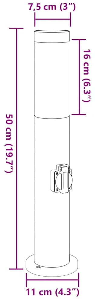 Pakabinamas šviestuvas Šviestuvai su išleidimo anga, 3 vnt., 50 cm, nerūdijantis plienas, IP44