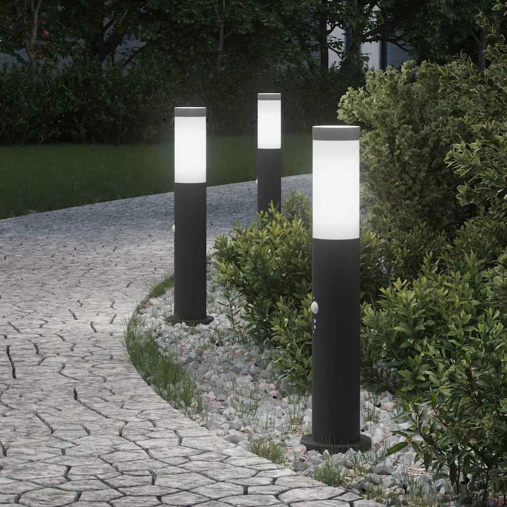 Pakabinamas šviestuvas Šviestuvai su jutikliu, 3 vnt., 50 cm, nerūdijantis plienas, IP44