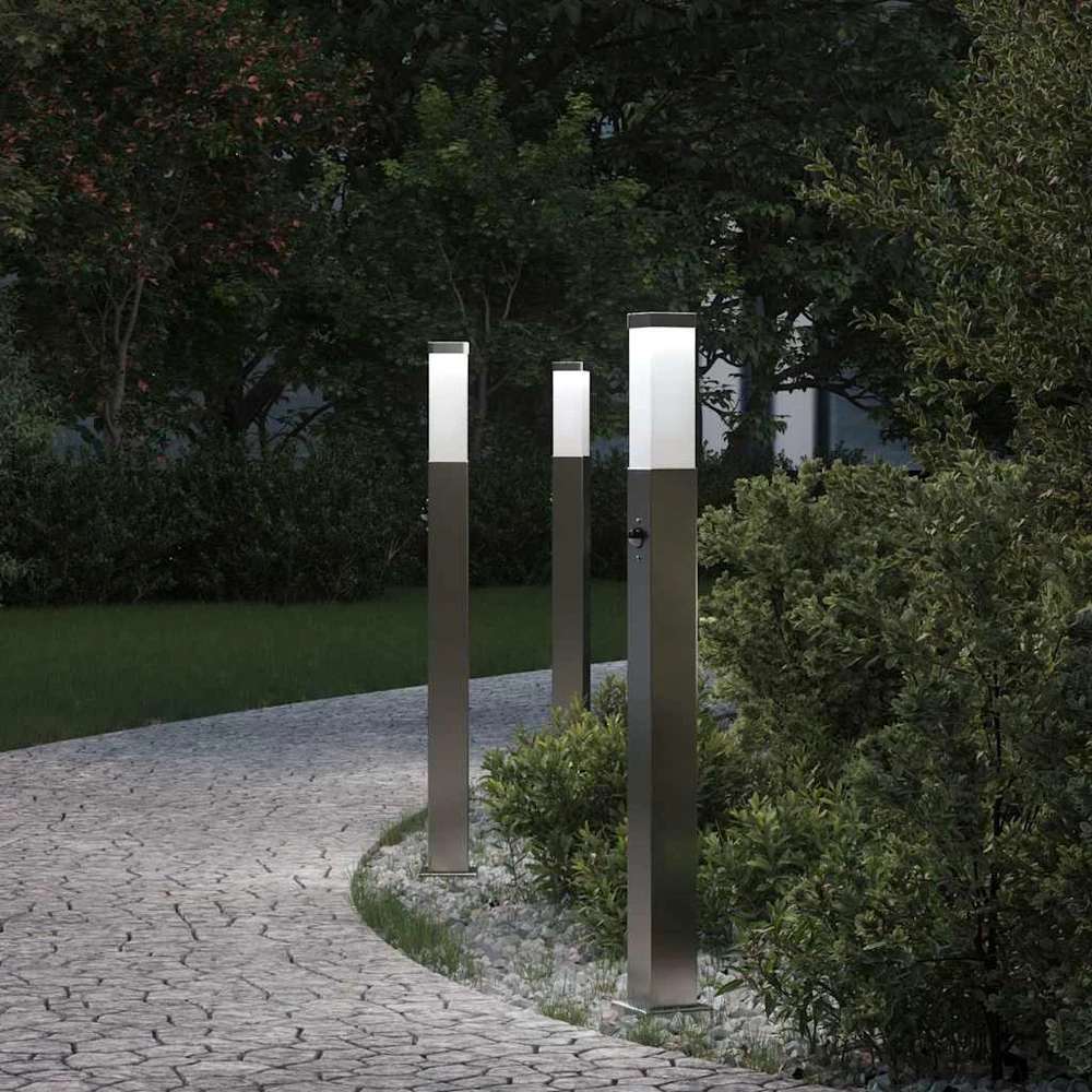 Pakabinamas šviestuvas Šviestuvai su jutikliu, 3 vnt., 80 cm, nerūdijantis plienas, IP44