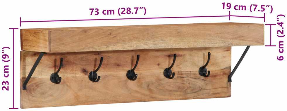 Paltas Ruda 73 x 19 x 23 cm Akacijos medienos masyvas