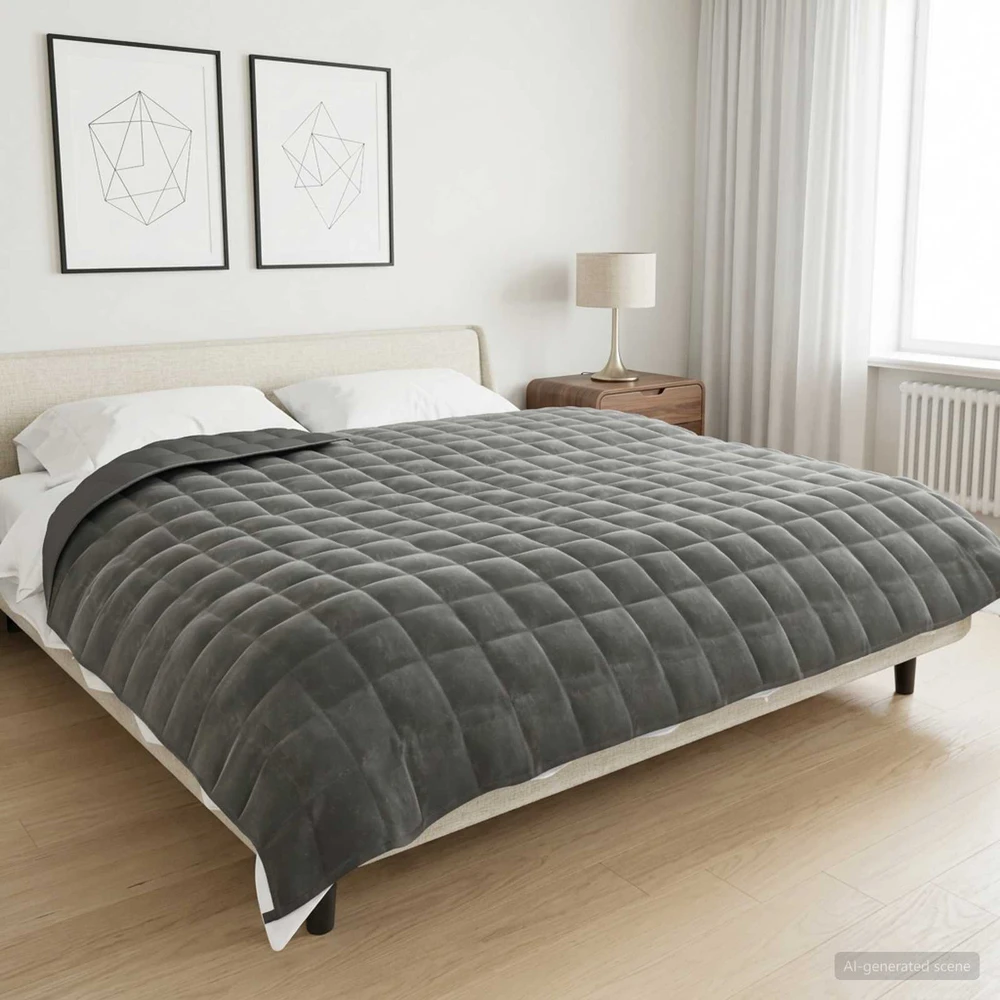 Svorio antklodė Antracito 200 x 225 cm 9kg 100% Medvilnė 205T