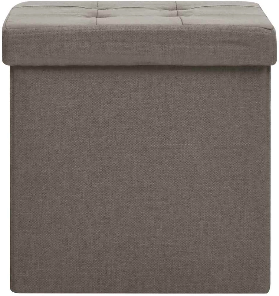 Taburetės-daiktadėžės, 2vnt., taupe, dirbtinis linas