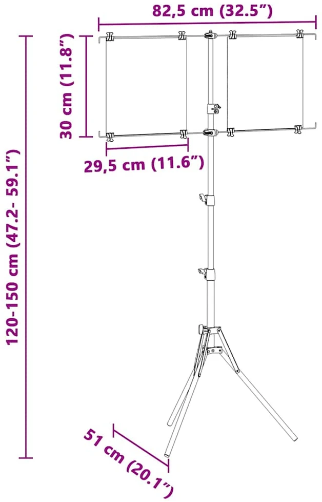 Taikinio stovas Juoda ir Balta 82,5 x 51 x 150 cm Metalas
