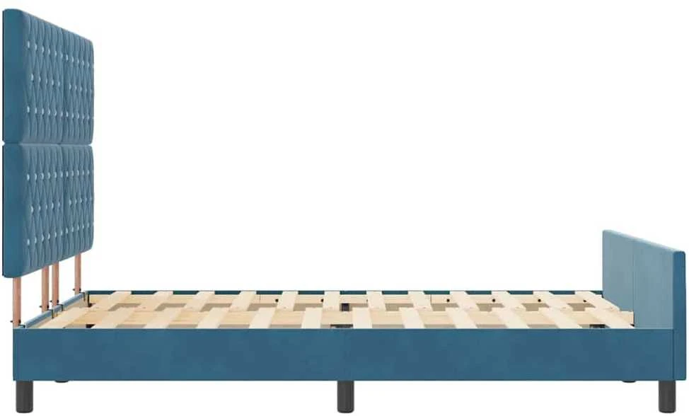 Kiemas lova su galvūgalio Tamsiai mėlyna 140 x 200 cm Aksomas