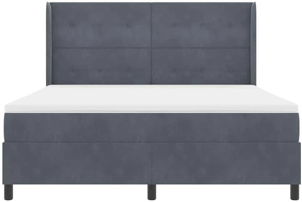 Kiemas lova su galvūgalio Tamsiai pilka 180 x 200 cm Aksomas