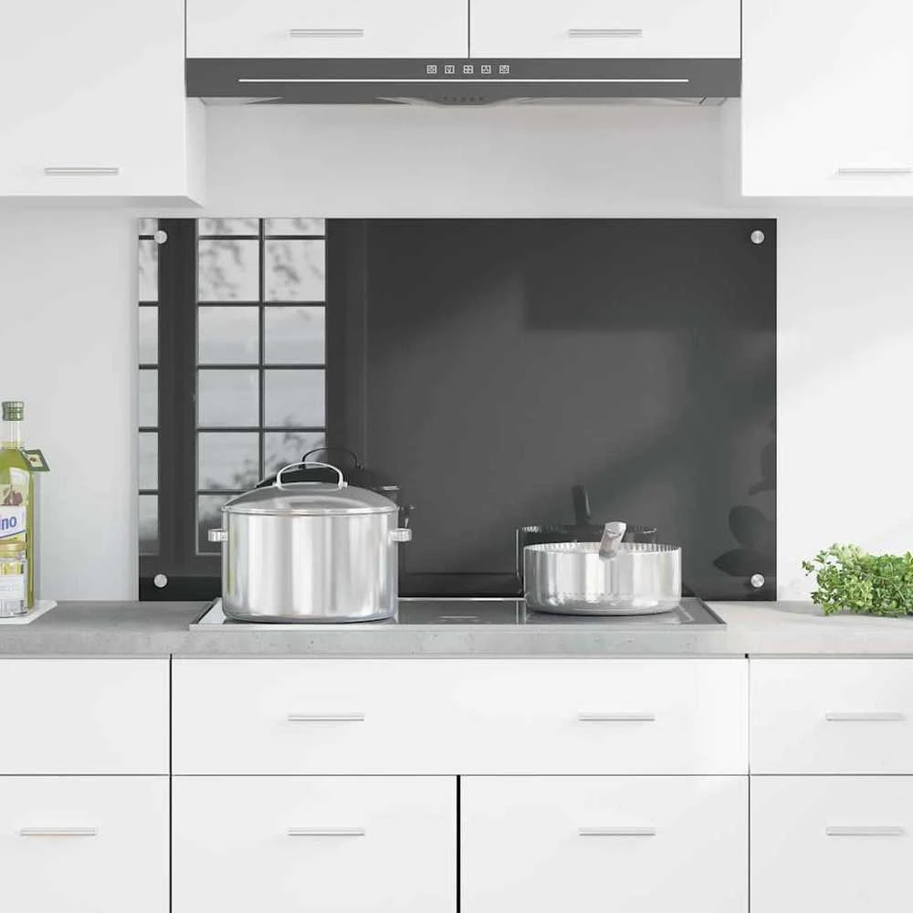 Virtuvės atbraila Tamsiai pilka 100 x 60 cm grūdintas stiklas