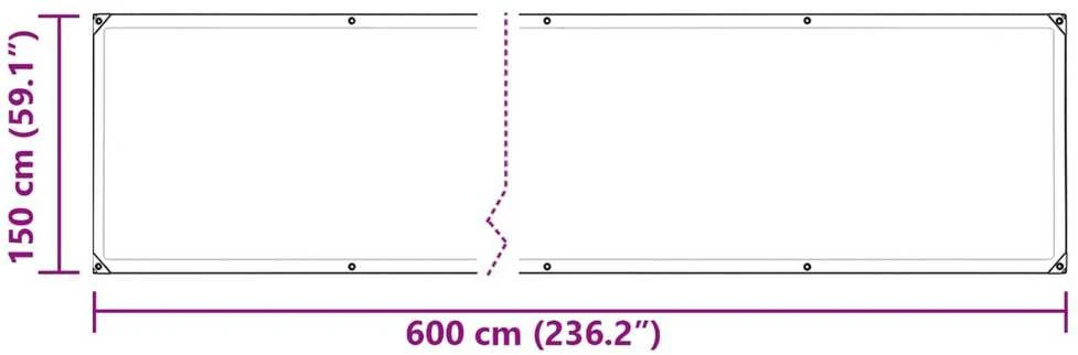 Tarpas 350 gsm Skaidrus 6 x 1,5 m PVC
