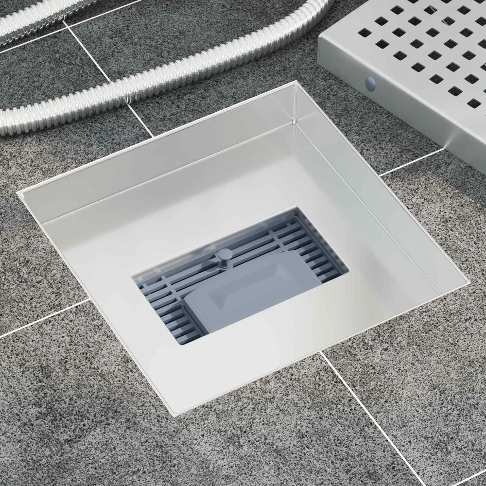 Taškų dušo drenažas Sidabro 20 x 20 cm Nerūdijantis plienas 304