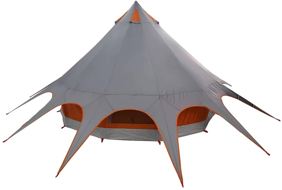 Teepee palapinė 3 asmenims 3 asmeniui Pilka ir oranžinė