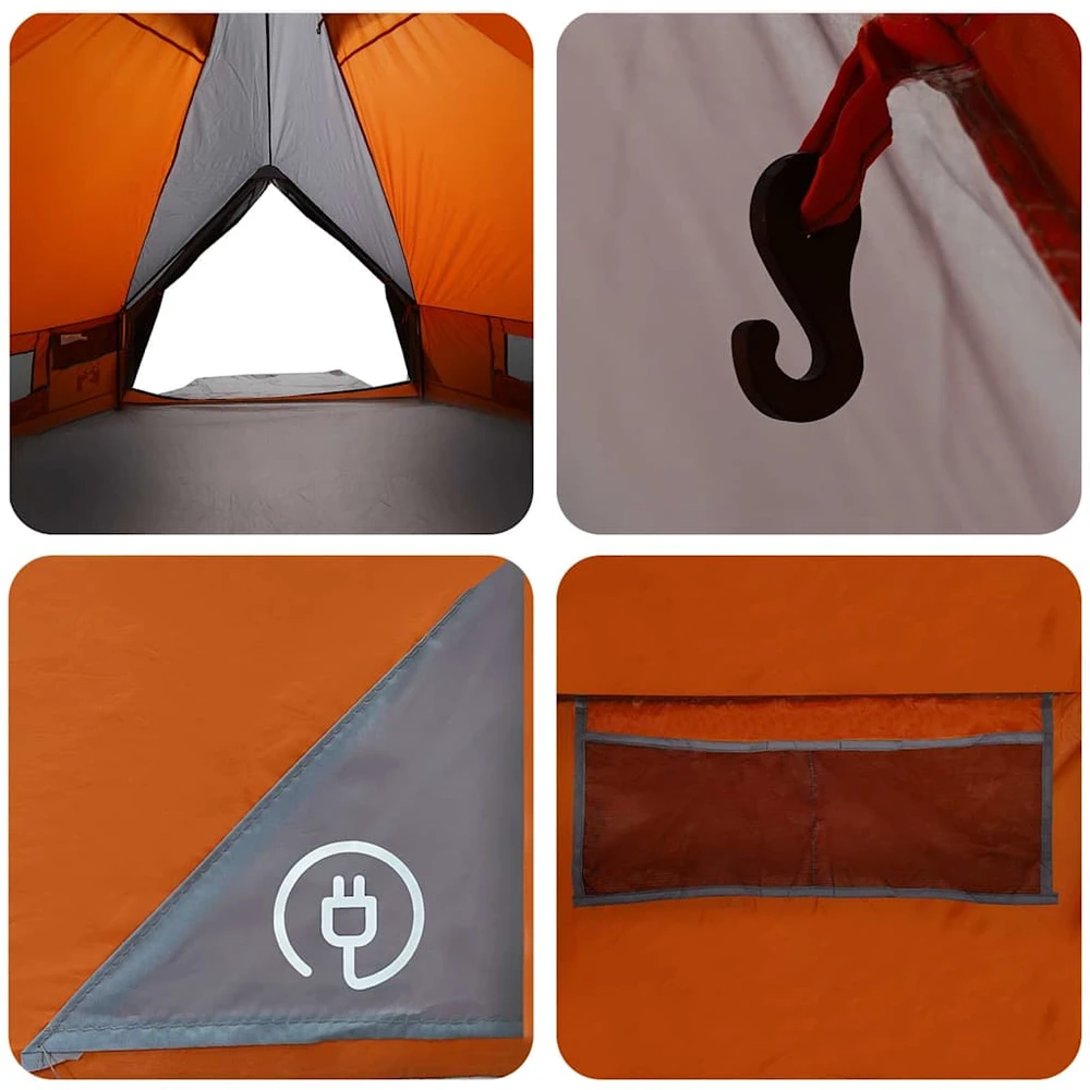 Teepee palapinė 4-iems asmenims 4 asmeniui Pilka ir oranžinė