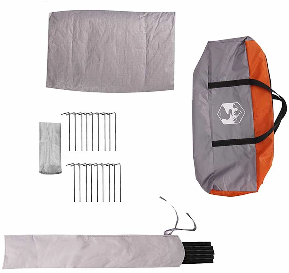 Teepee palapinė 4-iems asmenims 4 asmeniui Pilka ir oranžinė