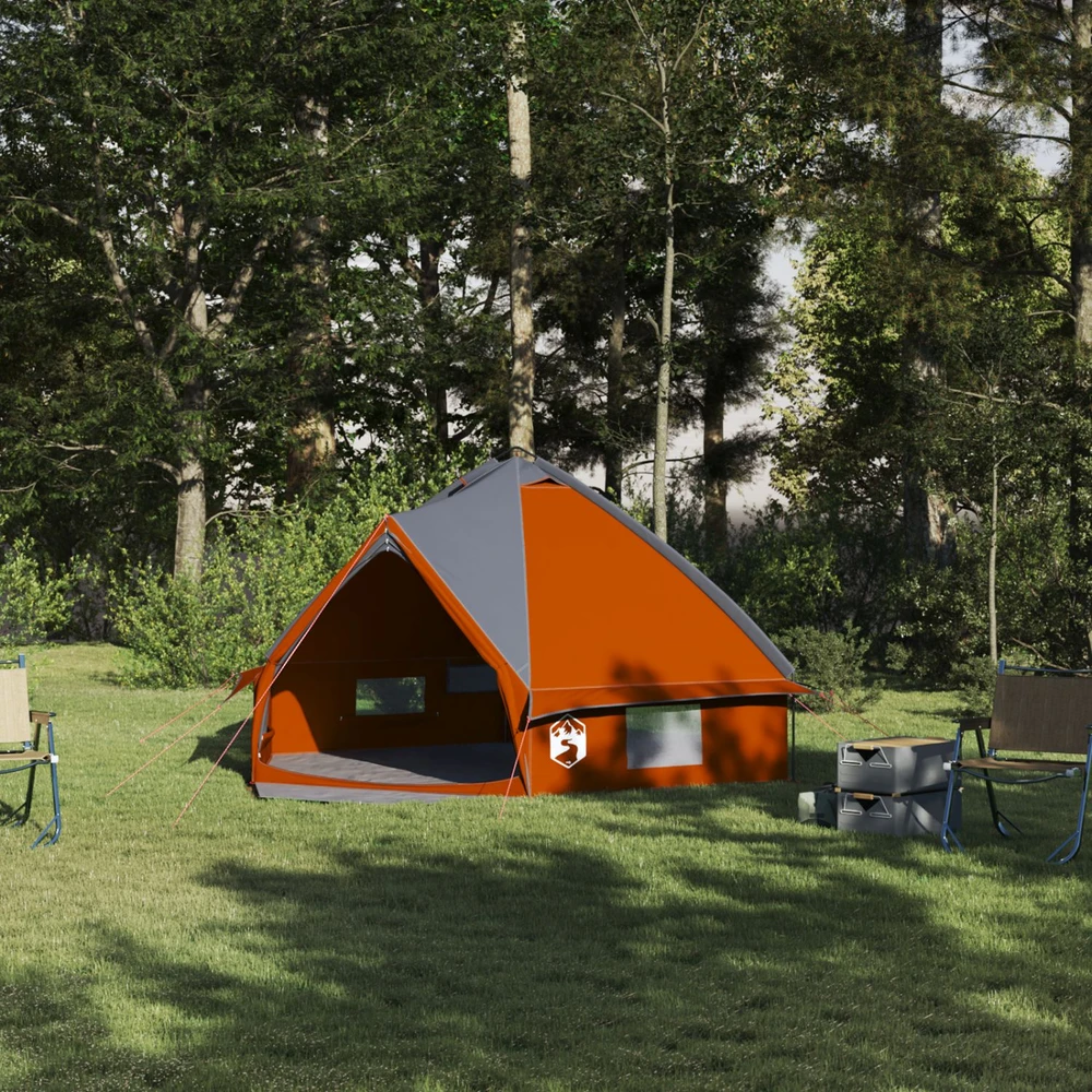 Teepee palapinė 4-iems asmenims 4 asmeniui Pilka ir oranžinė
