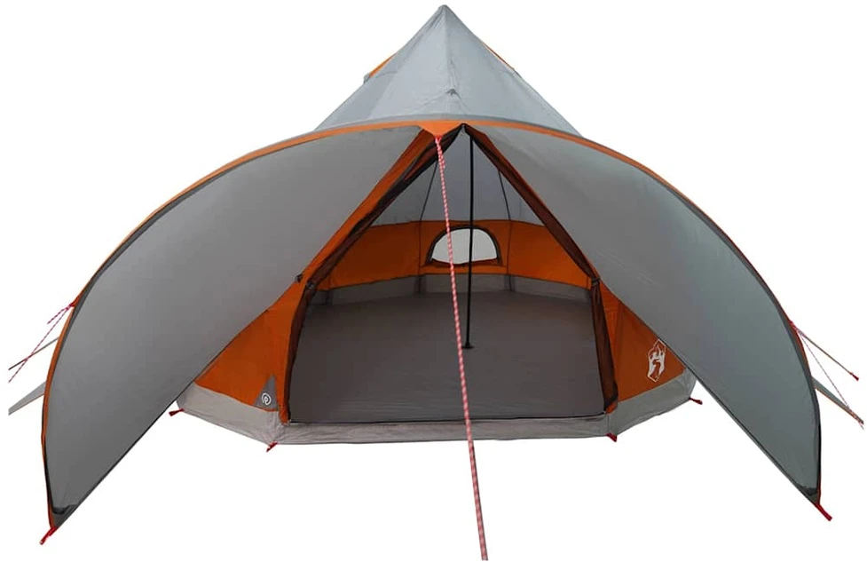 Teepee palapinė 5 žmonėms 5 asmeniui Pilka ir oranžinė
