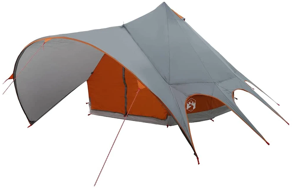 Teepee palapinė 5 žmonėms 5 asmeniui Pilka ir oranžinė