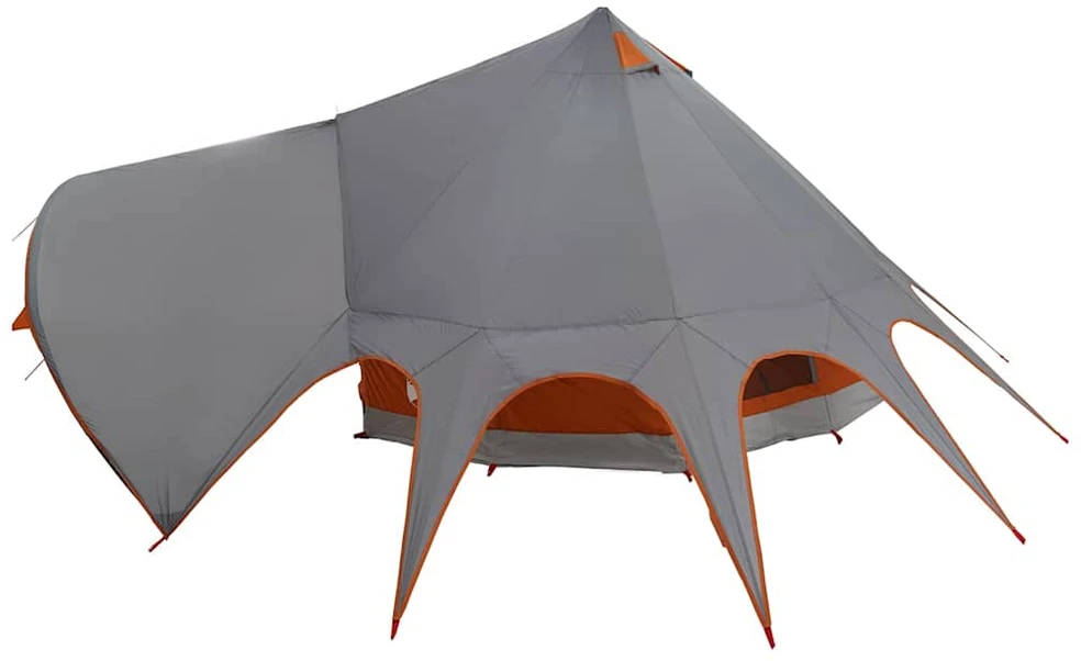 Teepee palapinė 5 žmonėms 5 asmeniui Pilka ir oranžinė