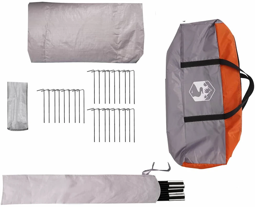 Teepee palapinė 5 žmonėms 5 asmeniui Pilka ir oranžinė