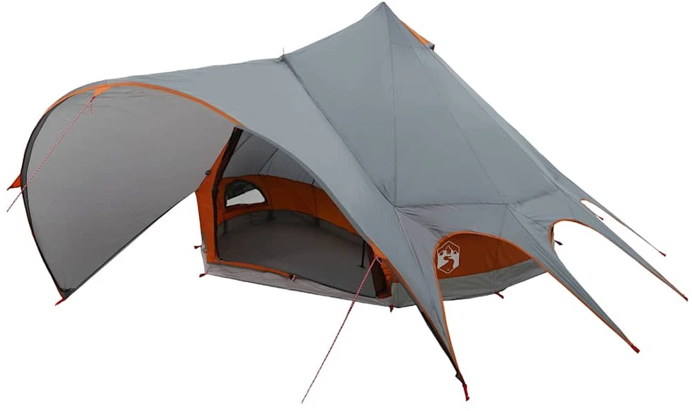Teepee palapinė 5 žmonėms 5 asmeniui Pilka ir oranžinė