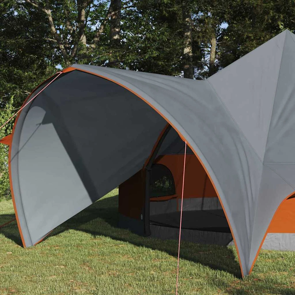 Teepee palapinė 5 žmonėms 5 asmeniui Pilka ir oranžinė