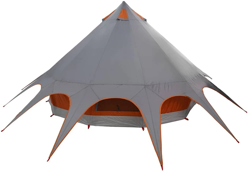 Teepee palapinė 5 žmonėms 5 asmeniui Pilka ir oranžinė