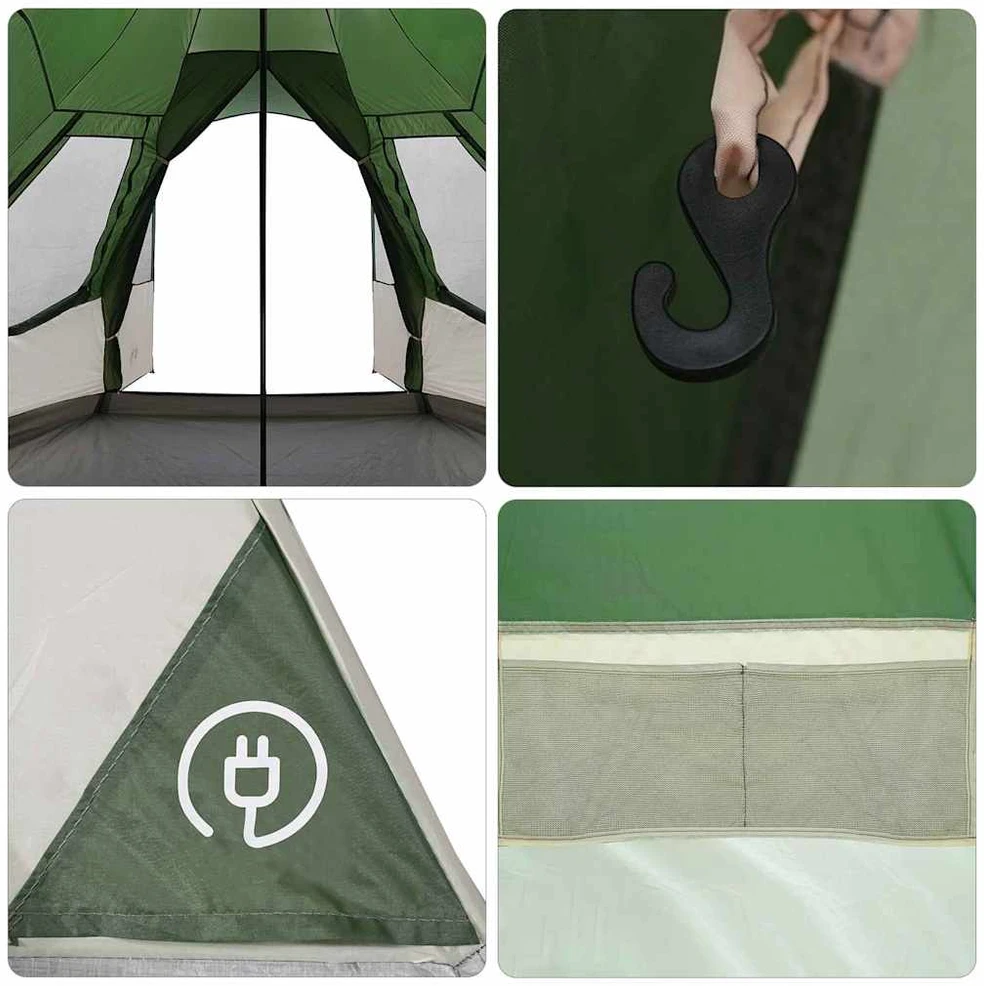 Teepee palapinė 5 žmonėms 5 asmeniui Žalia