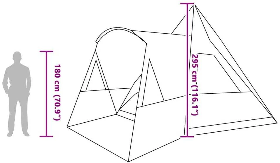 Teepee palapinė 5 žmonėms 5 asmeniui Žalia