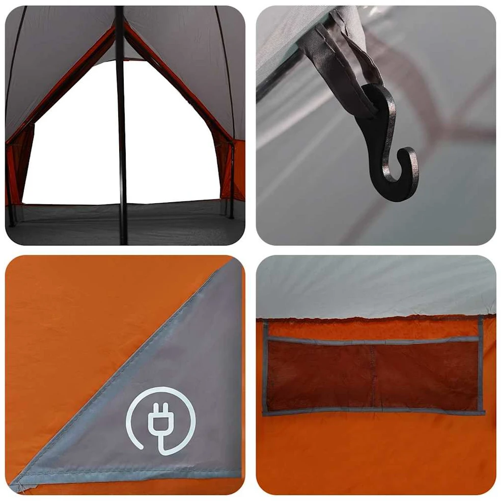 Teepee palapinė 7 asmenims 7 asmeniui Pilka ir oranžinė