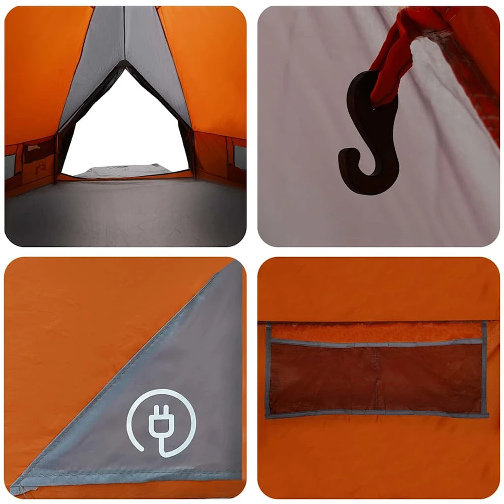 Teepee palapinė 8 asmenims 8 asmeniui Pilka ir oranžinė