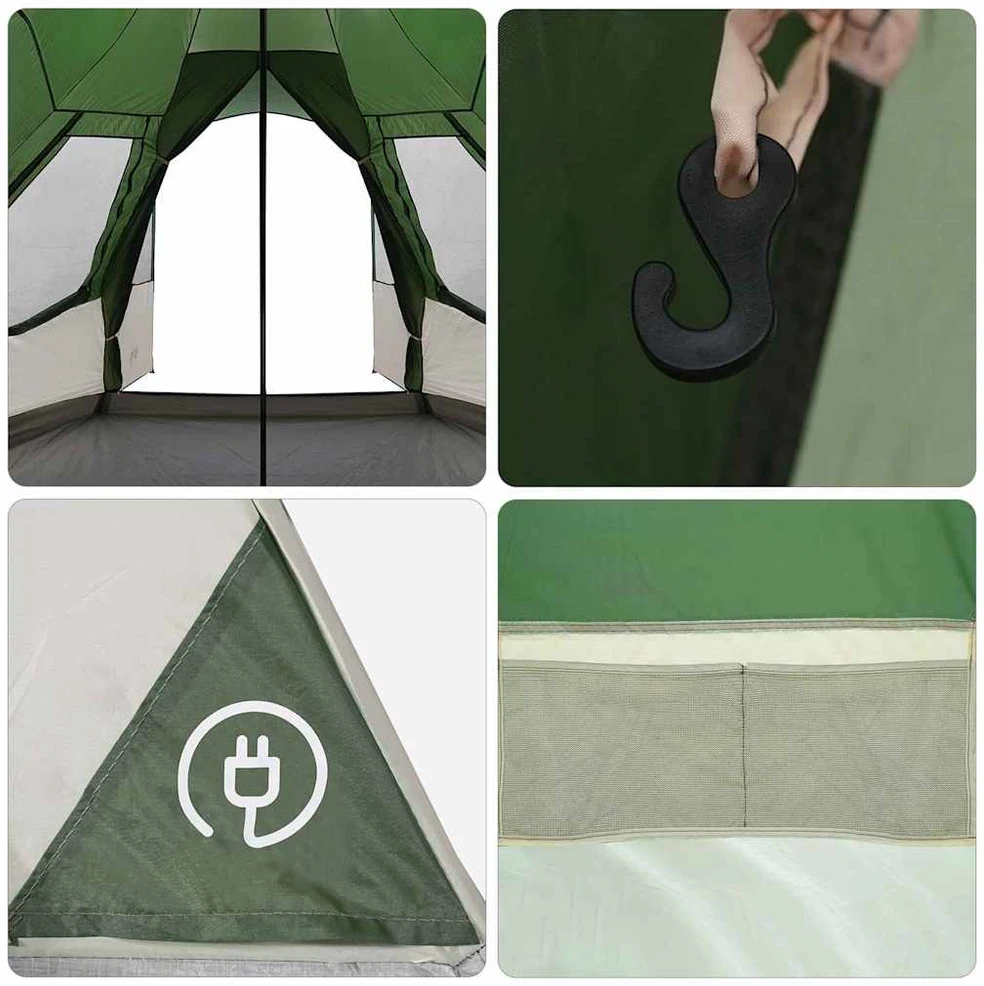 Teepee Palapinė 8 Asmenims 8 asmeniui Žalia