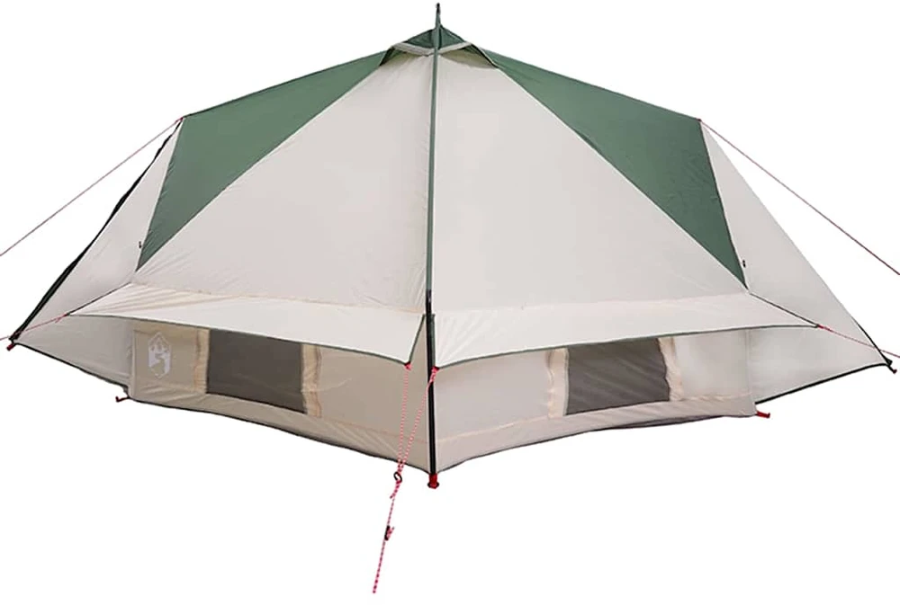 Teepee palapinė 8 asmenims 8 asmeniui Žalia ir balta