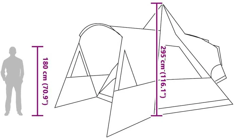 Teepee Palapinė 8 Asmenims 8 asmeniui Žalia
