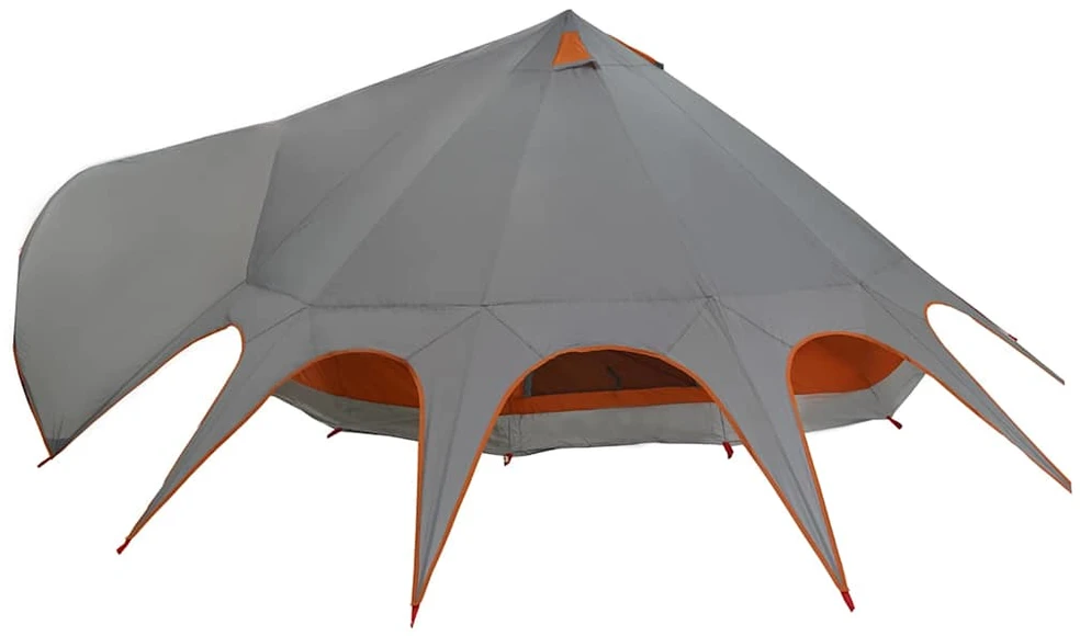 Teepee palapinė 9 žmonėms 9 asmeniui Pilka ir oranžinė