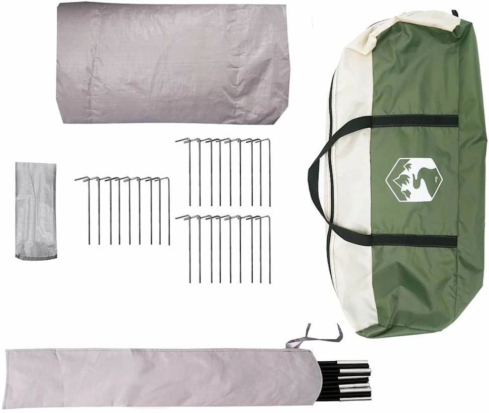 Teepee palapinė 9 žmonėms 9 asmeniui Žalia ir Pilka