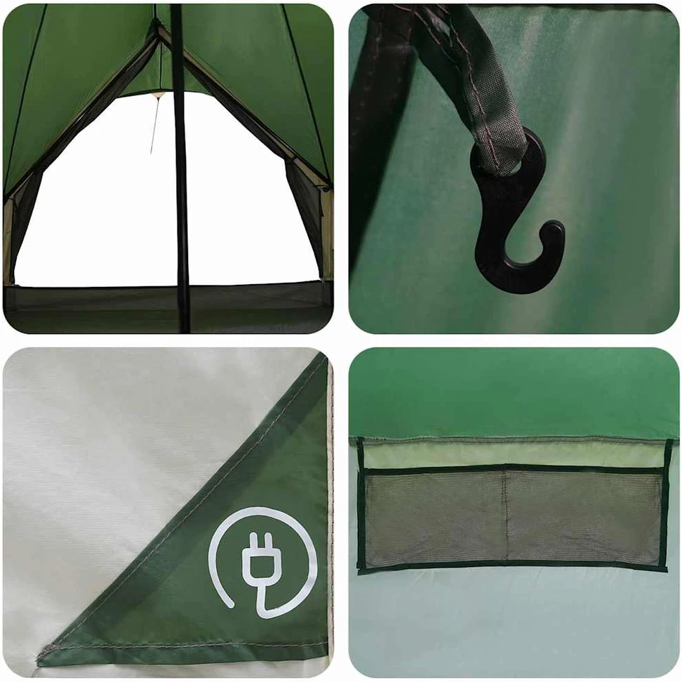 Teepee palapinė 9 žmonėms 9 asmeniui Žalia ir Pilka