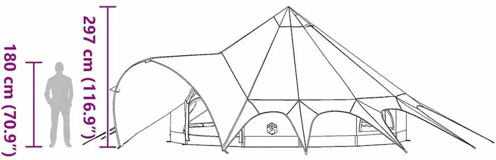 Teepee palapinė 9 žmonėms 9 asmeniui Žalia ir Pilka